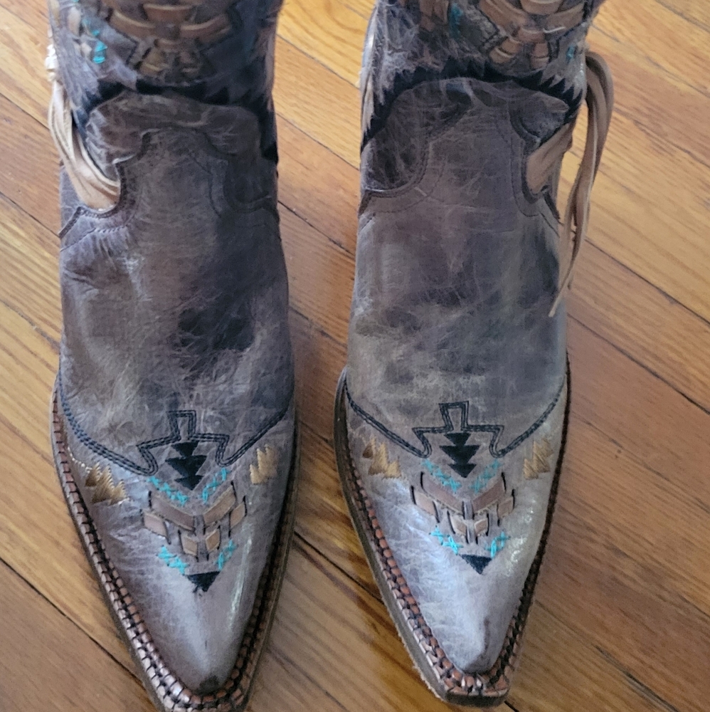 CORRAL COWBOY BOOTS CANGO TABAC LASER WOVEN WOMEN'